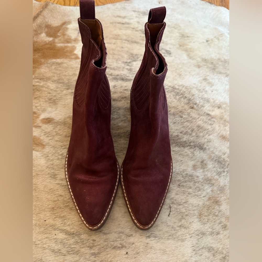 Coach burgundy sparkle boot with dinosaur charms!!